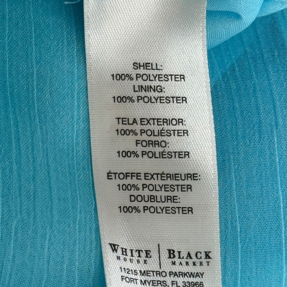 White House Black Market Baby Blue Halter High Low Chiffon Dress Size 0 EUC - Picture 9 of 14